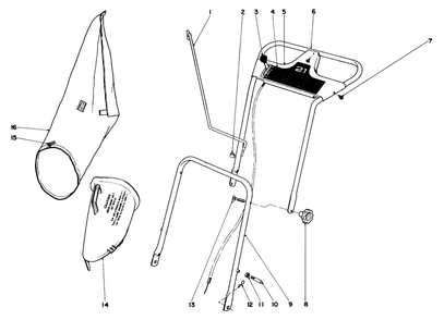 Handle Assembly Model No. 19271 Diagram and Parts List for 19271 2000001 - 2999999 Toro Lawn Mower