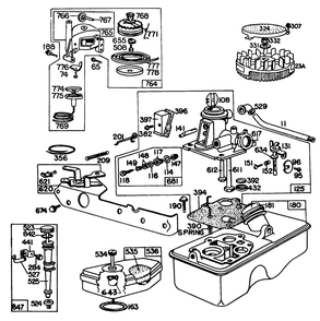 Carburetor Assembly Briggs & Stratton Model No. 92908-2055-01 Diagram and Parts List for 16890 0000001 - 0999999 Toro Lawn Mower