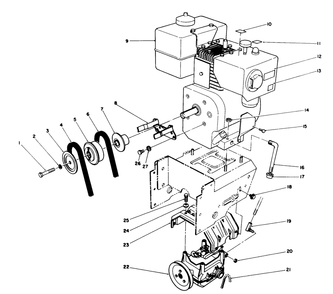 Engine Assembly Diagram and Parts List for 38570 1000001 - 1999999 Toro Snow Blower
