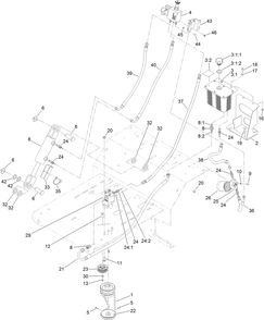 Auxiliary Hydraulic Assembly Diagram and Parts List for 39521 400000000-409760522 Toro Aerator