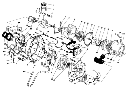 Engine Assembly Diagram and Parts List for 51644 5000001 - 5999999 Toro Trimmer