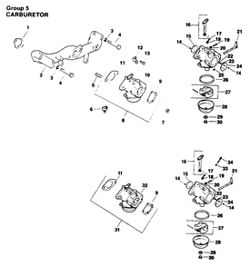 Engine Kohler Model No. Mv16s-Type Ps56519 Carburetor Group 5 Diagram and Parts List for 30180 490001 - 490730 Toro Lawn Tractor Accessories
