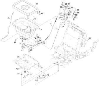 Spreader Assembly Diagram and Parts List for 34230 408000000 - 412799999 Toro Sprayer