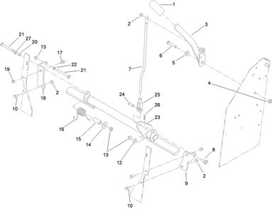 Parking Brake Assembly Diagram and Parts List for 79534 (310000001-310999999)(2010) Toro Lawn Mower