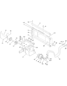 Trencher Head Assembly Diagram and Parts List for 22533 318000001 - 318999999 Toro Lawn Tractor Accessories