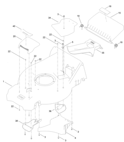 Housing Assembly Diagram and Parts List for 21563 412700000 - 999999999 Toro Lawn Mower