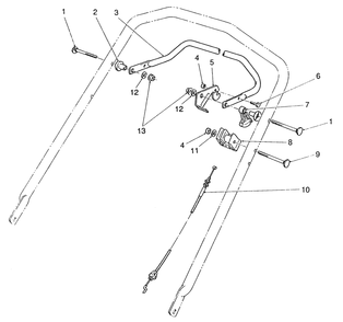 Traction Control Assembly Diagram and Parts List for 26625B 1000001 - 1999999 Toro Lawn Mower