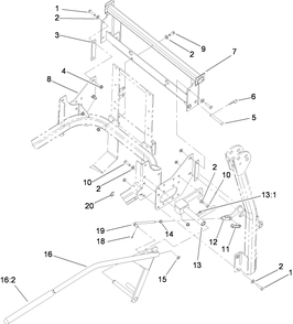 Bagger Mounting Assembly 2 Diagram and Parts List for 78544 (290000001-290999999)(2009) Toro Lawn Mower