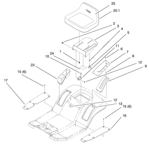 Seat Assembly Diagram and Parts List for 71218 7900001 - 7999999 Toro Lawn Tractor