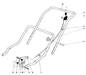 Handle Assembly Diagram and Parts List for 20407 7000001 - 7999999 Toro Lawn Mower