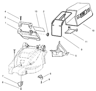 Bag And Recycling Assembly Diagram and Parts List for 21062 9900001 - 9999999 Toro Lawn Mower