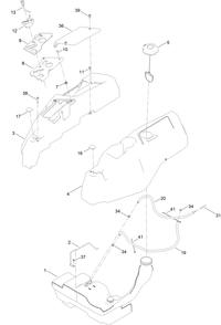 Body Styling And Fuel Tank Assembly Diagram and Parts List for 75303 409300000 - 409999999 Toro Lawn Tractor