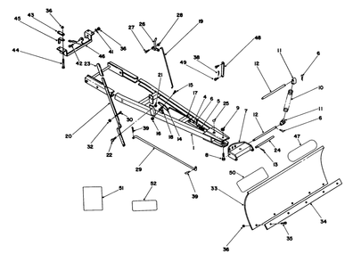 Frame & Blade Assembly Diagram and Parts List for 06-48BC03 2000001 - 2999999 Toro Snow Blower