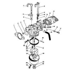 Carburetor Assembly (Model No. Vml0-2) Diagram and Parts List for 20211 1000001 - 1999999 Toro Lawn Mower