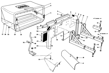 44" & 52" Bagging Kit Model No. 30128 Diagram and Parts List for 30128 900001 - 999999 Toro Lawn Tractor Accessories