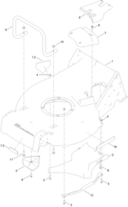 Housing Assembly Diagram and Parts List for 22287 410000000 - 413999999 Toro Lawn Mower