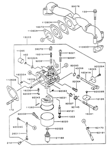Carburetor Assembly Kawasaki Fh500v-As10 Diagram and Parts List for 74170 990001 - 999999 Toro Lawn Tractor