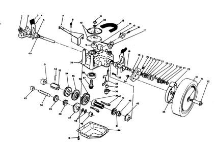 Gear Case Assembly Diagram and Parts List for 20107 2000001 - 2999999 Toro Lawn Mower