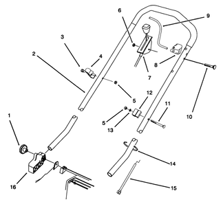 Handle Assembly (Model No. 20904bc Only) Diagram and Parts List for 20904BC 5900001 - 5999999 Toro Lawn Mower
