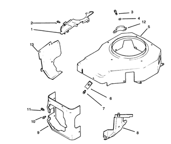Blower Housing & Baffles Diagram and Parts List for 72045 6900001 - 6999999 Toro Lawn Tractor