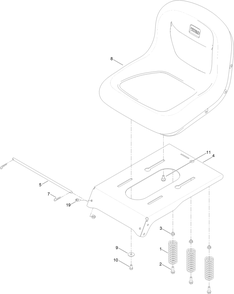 Seat Assembly Diagram and Parts List for 74785 400000000 - 999999999 Toro Lawn Tractor