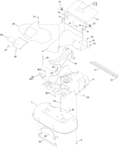 Housing Assembly Diagram and Parts List for 21811 409032220 - 410999999 Toro Lawn Mower