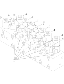 9 Section Hydraulic Valve Assembly No. Au111494 Diagram and Parts List for 23898 400000000 - 999999999 Toro Lawn Tractor Accessories