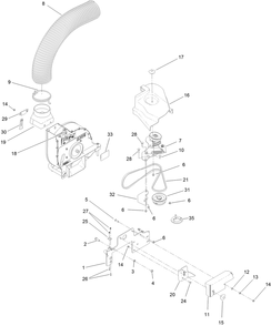 Blower Drive Assembly Diagram and Parts List for 78526 416500000 - 417029999 Toro Lawn Tractor Accessories