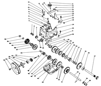 Transmission Assembly No. 66-8030 Diagram and Parts List for 38505 1000001 - 1999999 Toro Snow Blower