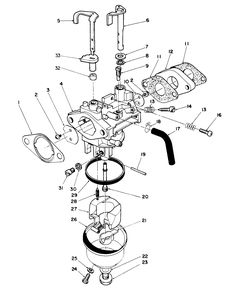 Carburetor Assembly (Engine No. Vm140) Diagram and Parts List for 26620B 1000001 - 1999999 Toro Lawn Mower