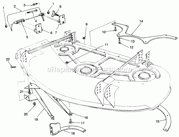 Baffle & Deflector Assy. Diagram and Parts List for 30751 230000001-230999999 Toro Lawn Tractor Accessories