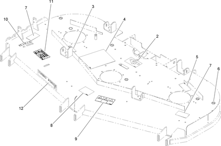 Deck Assembly 1 Diagram and Parts List for 74269TE (260000001-260999999)(2006) Toro Lawn Mower