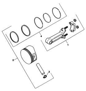 Piston & Rod Diagram and Parts List for 30718 3900001 - 3999999 Toro Lawn Tractor