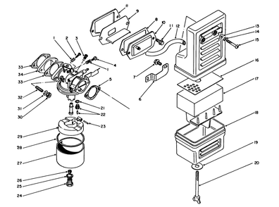 Air Cleaner & Carburetor Assembly Diagram and Parts List for 62027 4000001 - 4999999 Toro Generator
