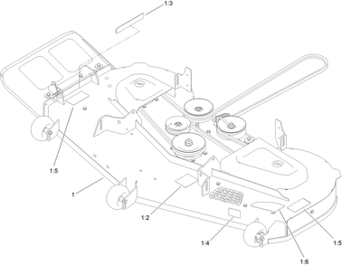 60in Deck Decal Assembly No. 145-4605 Diagram and Parts List for 76602 414300000 - 415037653 Toro Lawn Tractor