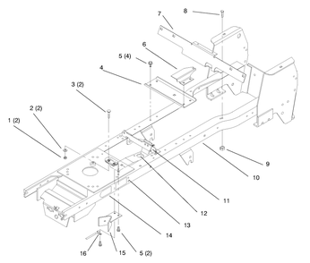 Frame Diagram and Parts List for 72110 6900001 - 6999999 Toro Lawn Tractor