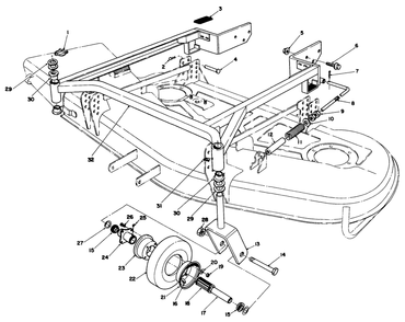 Carrier Frame Assembly Diagram and Parts List for 30152 700001 - 799999 Toro Lawn Mower