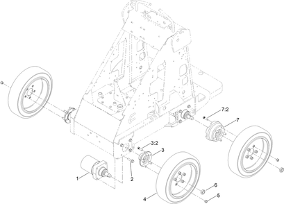 Wheel Assembly Diagram and Parts List for 22218 407600000 - 411799999 Toro Lawn Tractor Accessories