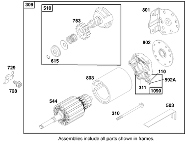 Engine Briggs & Stratton Model 28n777-1174-E1 Diagram and Parts List for 71219 8900001 - 8999999 Toro Lawn Tractor