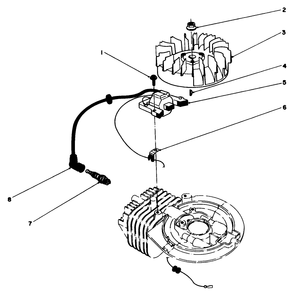 Flywheel & Magneto Assembly Diagram and Parts List for 20582C 6000001 - 6999999 Toro Lawn Mower