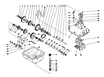 Transmission Assembly Diagram and Parts List for 56036 7000001 - 7999999 Toro Lawn Tractor