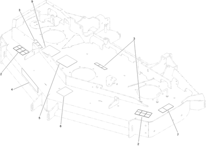 Deck Decal Assembly Diagram and Parts List for 74943 400000000-402099999 Toro Lawn Tractor