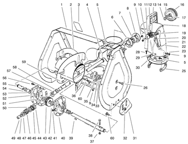 Auger Assembly Diagram and Parts List for 38072 8900001 - 8999999 Toro Snow Blower