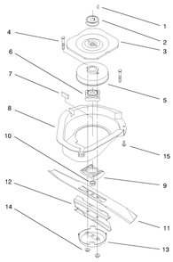 Blade Brake Clutch Assembly Diagram and Parts List for 20482 790000001 - 799999999 Toro Lawn Mower