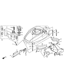 Fuel Tank And Fuel Pump Assembly Diagram and Parts List for 2611 314000001 - 314000200 Toro Lawn Tractor Accessories