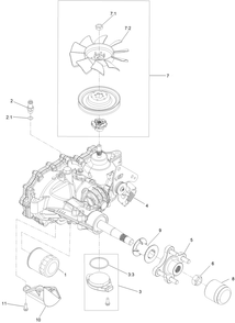 Rh Transaxle Assembly No. 126-4883 Diagram and Parts List for 74456TE 412000000 - 414400999 Toro Lawn Tractor