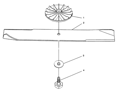 Blade Assembly Diagram and Parts List for 21050BE 6900001 - 6999999 Toro Lawn Mower