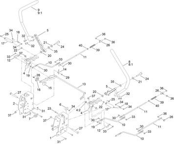 Motion Control Assembly Diagram and Parts List for 75756 400000000 - 412799999 Toro Lawn Tractor