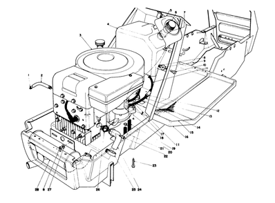 Engine Assembly Model 57360 Diagram and Parts List for 57360 8000001 - 8999999 Toro Lawn Tractor