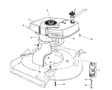 Engine Assembly Model 16297 Diagram and Parts List for 16077 2000001 - 2999999 Toro Lawn Mower